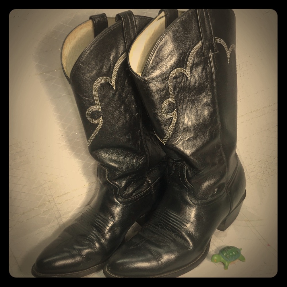 Men’s cowboy boots, Cowtown, black, size 10 1/2 D